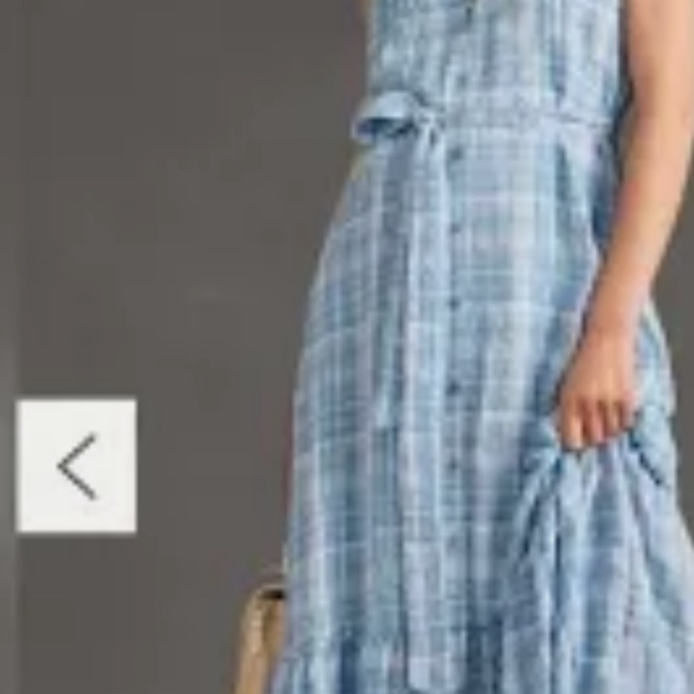 Antropologie blue gingham midi shirt dress size 2x plus Dorothy - Picture 2 of 15